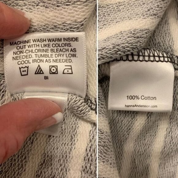 Hanna Andersson Minnie Mouse Dress: Black & White Striped Top Drawstring Waist 4 - Picture 6 of 8